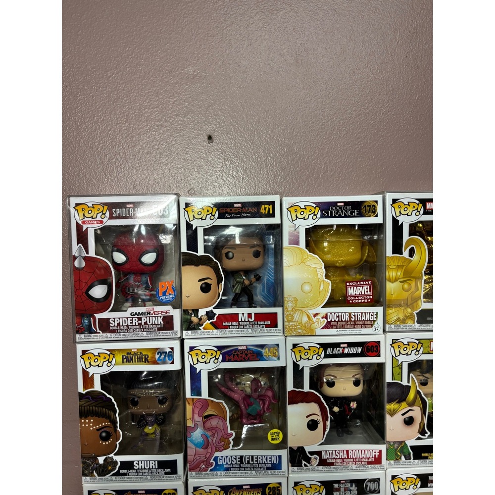 Marvel Funko Pop Lot of 19 Loki Spider-Punk Stan Lee Iron Man Black Panther MCU - Picture 2 of 5